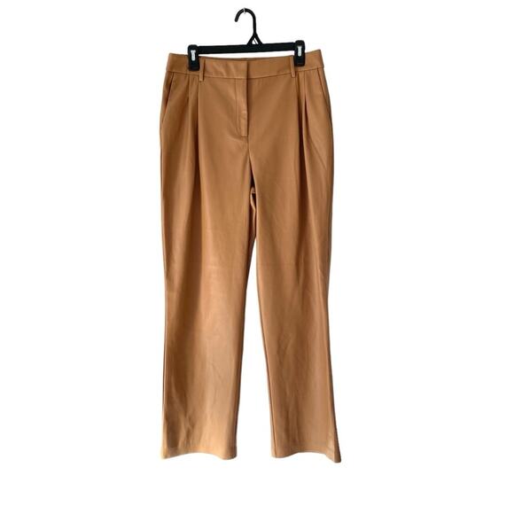 House of Harlow 1960 Tan Vegan Faux Leather High Rise Waist Pants size 10 - Picture 1 of 7